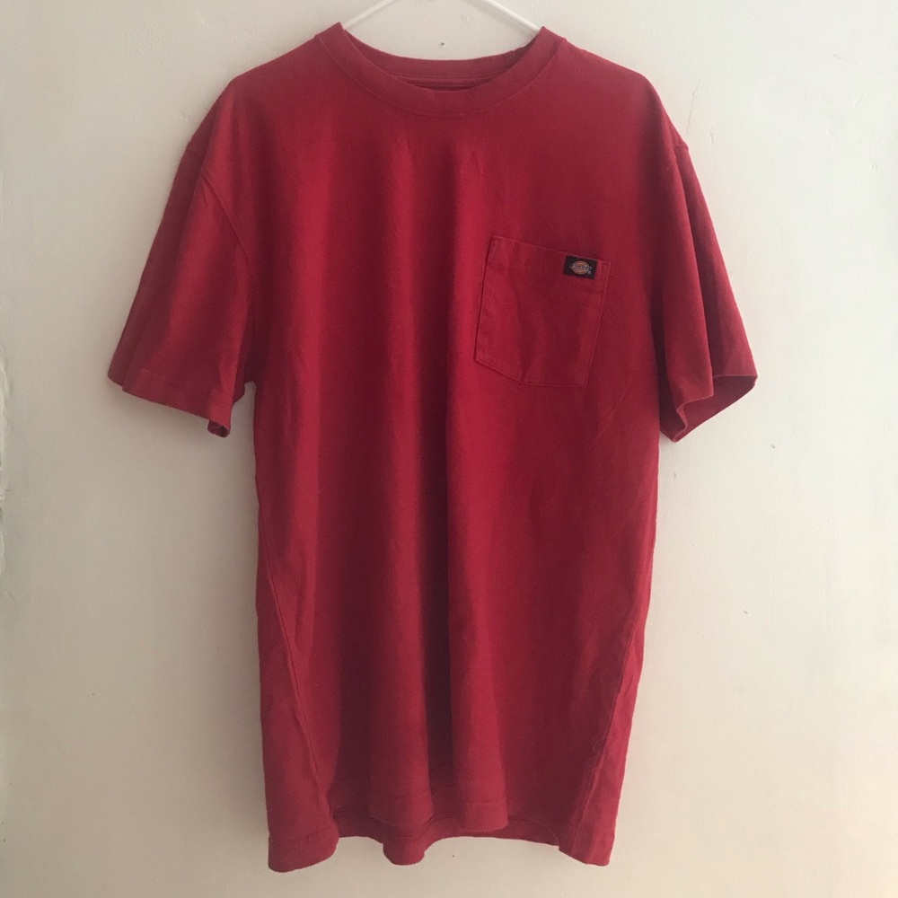 Dickies Red Short Sleeve Heavyweight T-Shirt